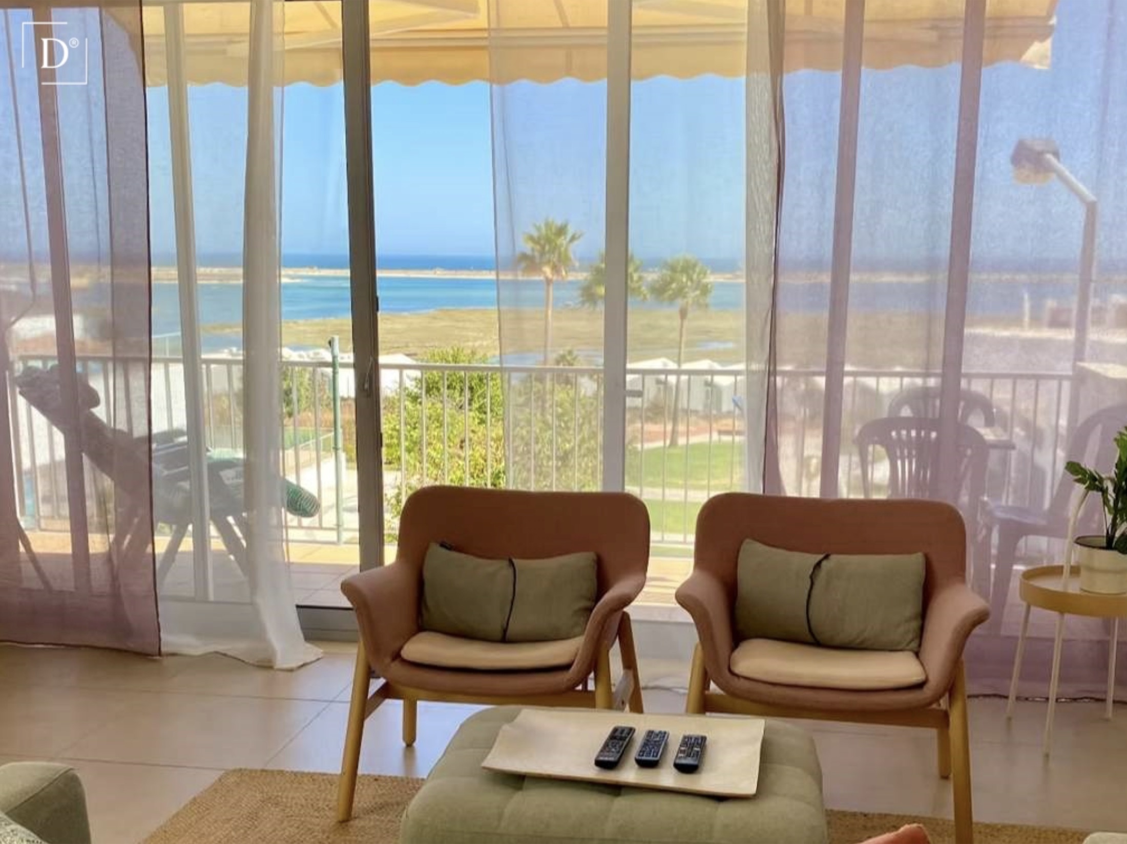 Living room facing the lagoon