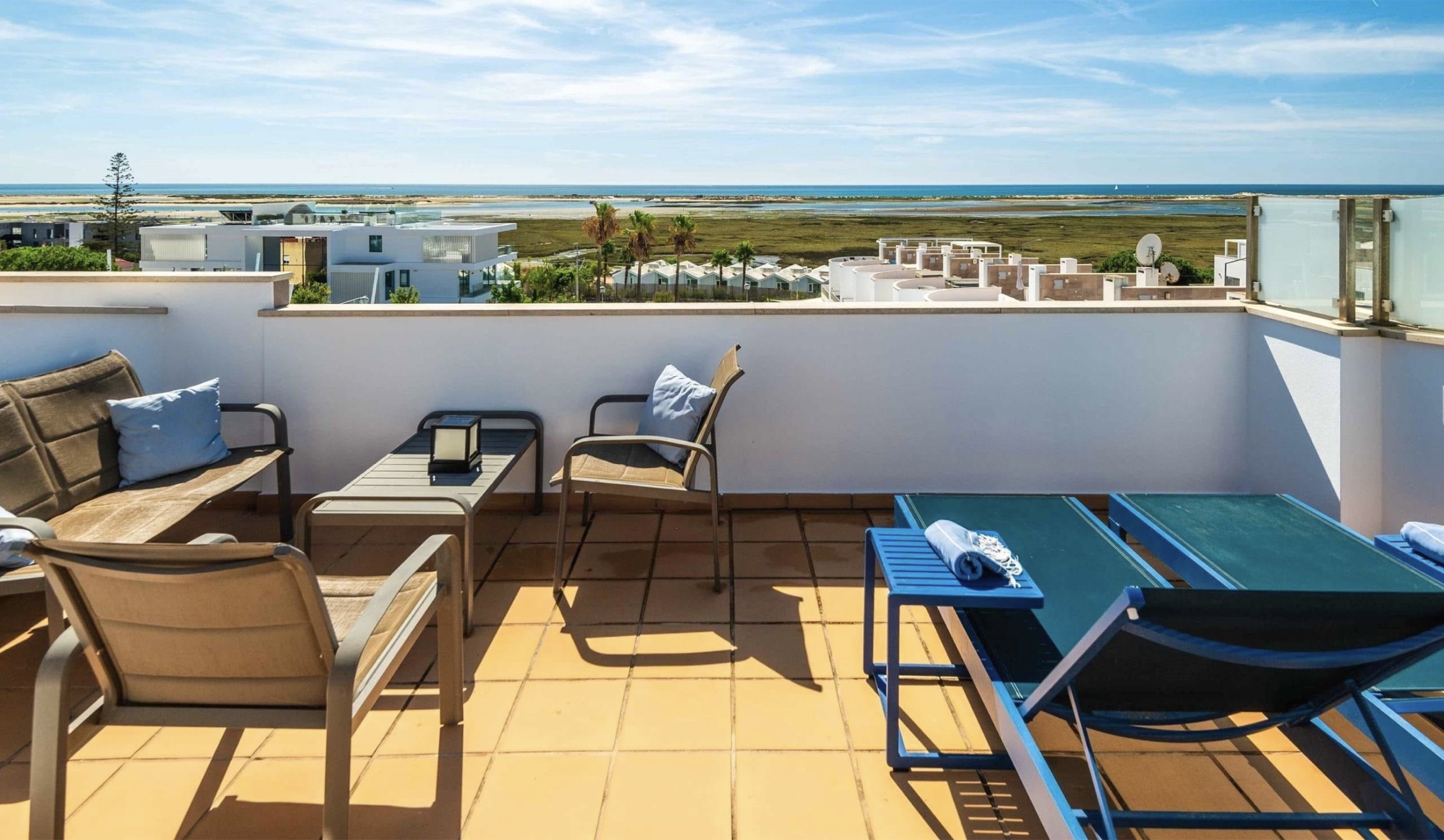 Private rooftop terrace overlooking the Ria Formosa